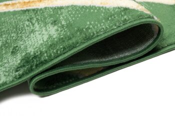 Moderný zelený koberec s jednoduchým zlatým  vzorom Šírka: 80 cm | Dĺžka: 150 cm