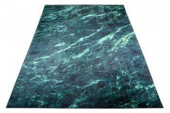Moderný zelený koberec s mramorovým vzorom Šírka: 80 cm | Dĺžka: 200 cm