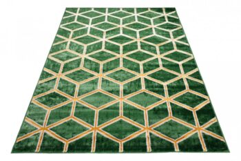 Moderný zelený koberec s originálnym geometrickým vzorom Šírka: 120 cm | Dĺžka: 170 cm