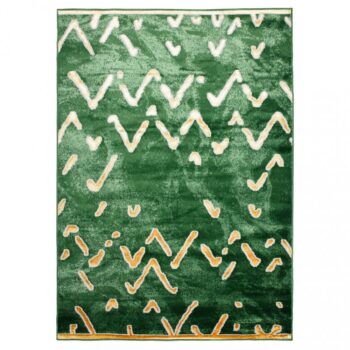 Moderný zelený koberec s originálnym zlatým vzorom Šírka: 140 cm | Dĺžka: 200 cm