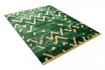 Moderný zelený koberec s originálnym zlatým vzorom Šírka: 140 cm | Dĺžka: 200 cm