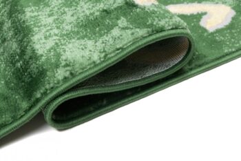 Moderný zelený koberec s originálnym zlatým vzorom Šírka: 80 cm | Dĺžka: 150 cm