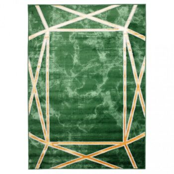 Moderný zelený koberec so zlatým vzorom Šírka: 120 cm | Dĺžka: 170 cm