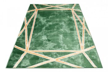 Moderný zelený koberec so zlatým vzorom Šírka: 120 cm | Dĺžka: 170 cm