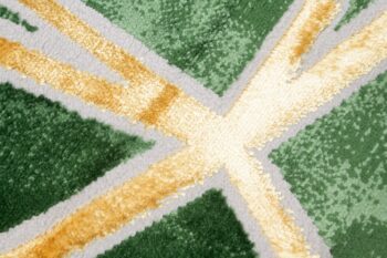 Moderný zelený koberec so zlatým vzorom Šírka: 120 cm | Dĺžka: 170 cm