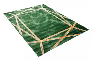 Moderný zelený koberec so zlatým vzorom Šírka: 140 cm | Dĺžka: 200 cm