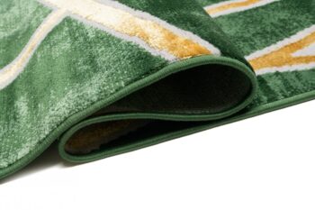 Moderný zelený koberec so zlatým vzorom Šírka: 140 cm | Dĺžka: 200 cm