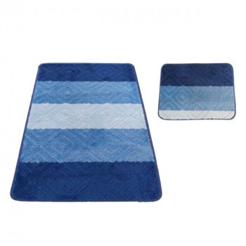 Modrý set kupeľňových predložiek Šírka: 50 cm | Dĺžka: 80 cm