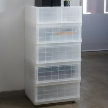 Modulárny úložný box Wave twin Mist bez koliesok 54,6 x 43,4 x 22 cm, široký - 2 zásuvky