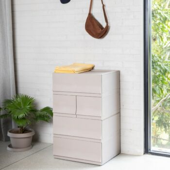 Modulárny úložný box Wave twin Wood bez koliesok 54,6 x 43,4 x 22 cm, široký - 2 zásuvky