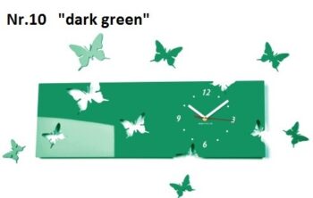 Motýle nástenné hodiny z akrylového skla žltá
