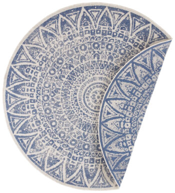 Mujkoberec Original, Kusový koberec Mujkoberec Original Nora 104162 Blue Creme kruh – na von aj na doma, 140x140 (priemer) kruh, modrá, chodba / predsieň