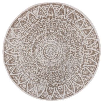 Mujkoberec Original, Kusový koberec Mujkoberec Original Nora 105453 Linen kruh – na von aj na doma, 200x200 (priemer) kruh, hnedá, chodba / predsieň