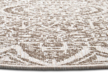 Mujkoberec Original, Kusový koberec Mujkoberec Original Nora 105453 Linen kruh – na von aj na doma, 240x240 (priemer) kruh, hnedá, chodba / predsieň