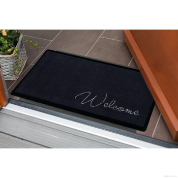 Mujkoberec Original, Protišmyková rohožka Welcome 104504 Anthracite – na von aj na doma, 45x75, šedá, chodba / predsieň