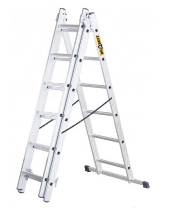 Multifunkčný hliníkový rebrík, 3 x 6 priečok a nosnosť 150 kg