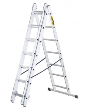 Multifunkčný hliníkový rebrík, 3 x 7 priečok a nosnosť 150 kg