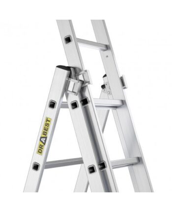 Multifunkčný hliníkový rebrík, 3 x 9 priečok a nosnosť 150 kg