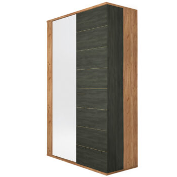 Nenechajte si ujsť majestátnu dvojdverovú šatníkovú skriňu so zrkadlom ARDAL W-2D! Rozmery skrine sú (ŠxHxV): 90x58,8x190,5 cm. Táto štýlová skriňa patrí do kolekcie Ardal, ktorá oplýva svojou vysokou kvalitou a znamenitým dizajnom. Útulná farba craft tobacco pôsobí veľmi upokojujúco a v kombinácii…