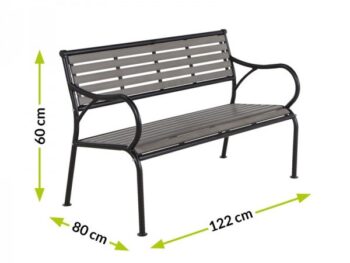 NABBI Gaya záhradná lavička čierna / sivá - Image 2