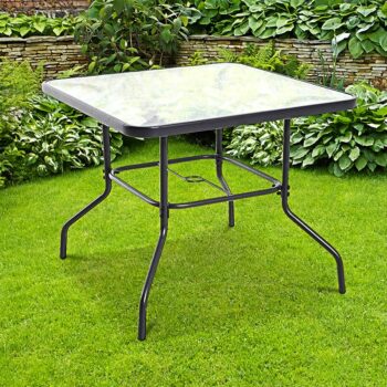 Praktický kovový stôl JUPITER K90 je vhodný na balkón, terasu či do záhrady. Konštrukcia stola je z kovových trubiek 24 x 0,8 mm grafitovej farby a odkladacia plocha z výstuženého skla hrúbky 5 mm. V strede stola sa nachádza otvor s praktickou kritkou pre umiestnenie slnečníka. Je vhodný…