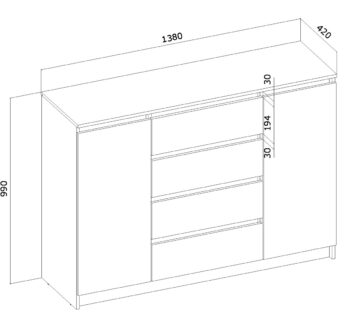 Ak hľadáte komodu, ktorá je priestranná, prakticky usporiadaná a navyše dobre vyzerá, práve ste ju našli. Dvojdverová komoda KRAMFORS je stelesnením dokonalosti. Štyri zásuvky v strede komody a dve skrinky po oboch jej stranách sa postarajú o Vaše oblečenie alebo iné doplnky, či dokumenty, ktoré…