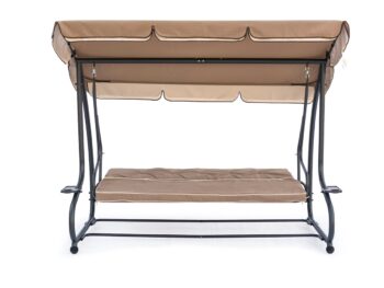 Záhradná kovová hojdačka LILLY so strieškou. Rozmer hojdačky (š x h x v): 230 x 120 x 164 cm, rozmer sedacej časti: 182 x 50 x 50 cm. Materiál podušiek polyester 180g/m2 s hrúbkou 8 cm. Hojdačka je dodávaná so strieškou a poduškami. Vhodná ku všetkým typom kovového záhradného nábytku. Ideálne…