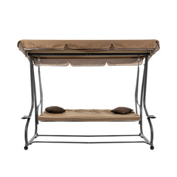 Záhradná kovová hojdačka LILLY so strieškou. Rozmer hojdačky (š x h x v): 230 x 120 x 164 cm, rozmer sedacej časti: 182 x 50 x 50 cm. Materiál podušiek polyester 180g/m2 s hrúbkou 8 cm. Hojdačka je dodávaná so strieškou a poduškami. Vhodná ku všetkým typom kovového záhradného nábytku. Ideálne…