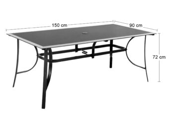 NABBI M150 záhradný stôl čierna - Image 2