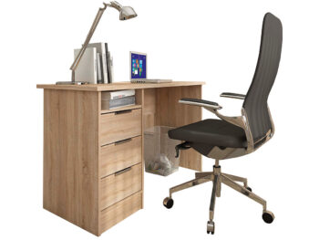 Klasický PC stolík SABRO CD-1200 je vhodný ako do študentskej izby, tak do modernej kancelárie. Jeho rozmery sú (ŠxHxV): 120x55x76,3 cm. Farebné prevedenie stolíka je v jemnej bielej, ktorá sa jednoducho kombinuje k nábytku. Stolík je vyrobený z pevných a kvalitných materiálov ako sú DTD …