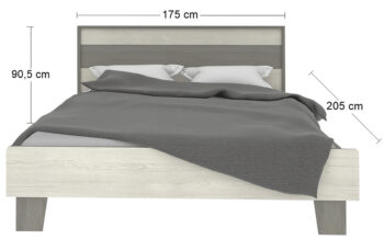 Manželskú posteľ s roštom a vysokým čelom SALERNES 160 si budete pochvaľovať. Jej rozmery sú (ŠxHxV): 175x205x90,5 cm. Moderný dizajn nábytku Salernes dokonale vylepší akýkoľvek interiér a kombinácia farieb pino aurelio a madagaskar/nelson vizuálne rozšíri priestor a presvetlí ho. Na jeho…