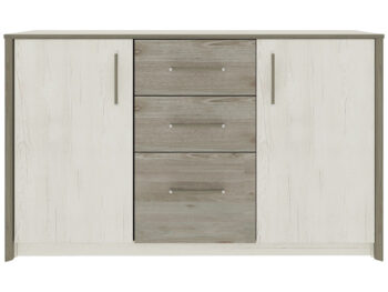 Dvojdverovú komodu so zásuvkami SALERNES CH-1360 si budete pochvaľovať. Jej rozmery sú (ŠxHxV): 136x46x82 cm. Moderný dizajn nábytku Salernes dokonale vylepší akýkoľvek interiér a kombinácia farieb pino aurelio a madagaskar/nelson vizuálne rozšíri priestor a presvetlí ho. Na jeho výrobu…