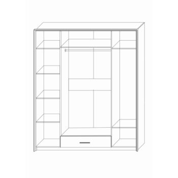 Štvordverovú šatníkovú skriňu so zrkadlom SALERNES W-4D si budete pochvaľovať. Jej majestátne rozmery sú (ŠxHxV): 180,2x57,5x212 cm. Moderný dizajn nábytku Salernes dokonale vylepší akýkoľvek interiér a kombinácia farieb pino aurelio a madagaskar/nelson vizuálne rozšíri priestor a presvetlí…