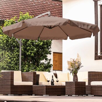 Záhradný hliníkový slnečník SUNFLOWER SV má priemer 3 m, výškou 2,5 m, hrúbkou konštrukcie 10 x 18 mm a krížovou základňou. Jednoduché otváranie a zatváranie slnečníka zabezpečuje praktická kľuka. Materiál je polyester 180 g/m2 s ventiláciou. Farba slnečníka je hnedá, ale je možnosť výberu aj…
