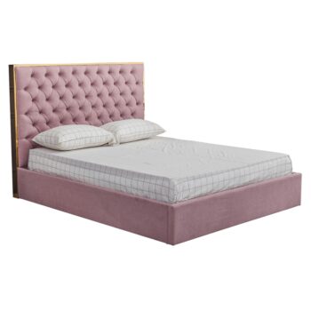 Doprajte svojmu telu príjemný oddych po celom dni v manželskej posteli s roštom a úložným priestorom NADIA 160x200 cm. Rozmery postele sú (ŠxHxV): 170x217x130, pričom plocha na spanie je (ŠxH): 160x200 cm. Výška postele po rošt je 23 cm. Posteľ je čalúnená kvalitnou látkou v staroružovej farbe.…