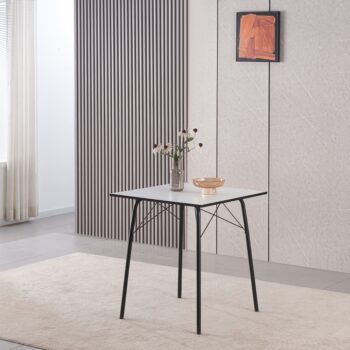 Jedálenský stôl Nalak Typ 1 70 v elegantnej kombinácii bielej a čiernej farby je ideálnym doplnkom pre moderné interiéry. Tento stôl, vyrobený z kvalitného MDF materiálu a kovu, ponúka nielen štýlový vzhľad, ale aj praktickosť a odolnosť. S rozmermi 70 x 70 x 75 cm je vhodný pre…