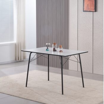 Jedálenský stôl Nalak Typ 2 je ideálnym riešením pre moderné interiéry, kde sa kladie dôraz na štýlovosť a funkčnosť. S rozmermi 120x75 cm ponúka dostatok priestoru pre pohodlné stolovanie až štyroch osôb. Jeho elegantný vzhľad v kombinácii bielej a čiernej farby dodáva…