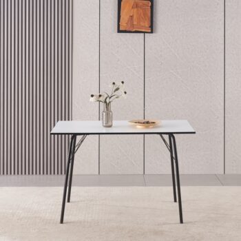 Jedálenský stôl Nalak Typ 2 je ideálnym riešením pre moderné interiéry, kde sa kladie dôraz na štýlovosť a funkčnosť. S rozmermi 120x75 cm ponúka dostatok priestoru pre pohodlné stolovanie až štyroch osôb. Jeho elegantný vzhľad v kombinácii bielej a čiernej farby dodáva…