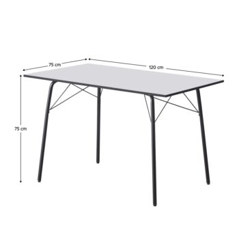 Jedálenský stôl Nalak Typ 2 je ideálnym riešením pre moderné interiéry, kde sa kladie dôraz na štýlovosť a funkčnosť. S rozmermi 120x75 cm ponúka dostatok priestoru pre pohodlné stolovanie až štyroch osôb. Jeho elegantný vzhľad v kombinácii bielej a čiernej farby dodáva…