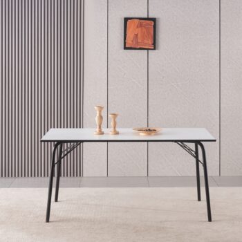 Jedálenský stôl Nalak Typ 3 je ideálnym riešením pre moderné interiéry, kde sa kladie dôraz na štýl a funkčnosť. S rozmermi 160x80 cm ponúka dostatok priestoru pre pohodlné stolovanie až šiestich osôb. Jeho elegantný vzhľad v kombinácii bielej a čiernej farby dodáva miestnosti…