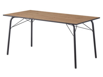 Jedálenský stôl Nalak Typ 3 s rozmermi 160x80 cm je ideálnym riešením pre moderné interiéry, kde sa kladie dôraz na štýlovosť a funkčnosť. Tento stôl vyniká svojím elegantným dizajnom, ktorý kombinuje prírodný vzhľad dubu artisan s kontrastnou čiernou farbou. Je vyrobený…