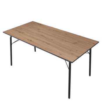 Jedálenský stôl Nalak Typ 3 s rozmermi 160x80 cm je ideálnym riešením pre moderné interiéry, kde sa kladie dôraz na štýlovosť a funkčnosť. Tento stôl vyniká svojím elegantným dizajnom, ktorý kombinuje prírodný vzhľad dubu artisan s kontrastnou čiernou farbou. Je vyrobený…