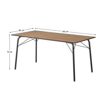 Jedálenský stôl Nalak Typ 3 s rozmermi 160x80 cm je ideálnym riešením pre moderné interiéry, kde sa kladie dôraz na štýlovosť a funkčnosť. Tento stôl vyniká svojím elegantným dizajnom, ktorý kombinuje prírodný vzhľad dubu artisan s kontrastnou čiernou farbou. Je vyrobený…