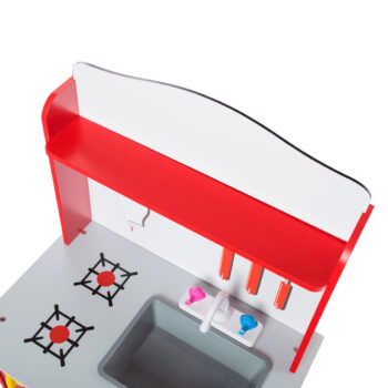 KONDELA Naori detská kuchynka červená / žltá / biela – Obrázok 11