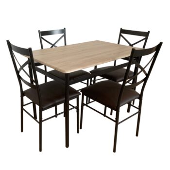 <p>Jedálenský set <strong>Naren 1+4</strong> v elegantnom prevedení dub sonoma a čierna je ideálnym riešením pre moderné interiéry. Tento set, ktorý pozostáva z jedného stola a štyroch stoličiek, ponúka praktickosť a štýl v jednom. Jeho hranatý tvar a tmavé farebné prevedenie dodávajú miestnosti…