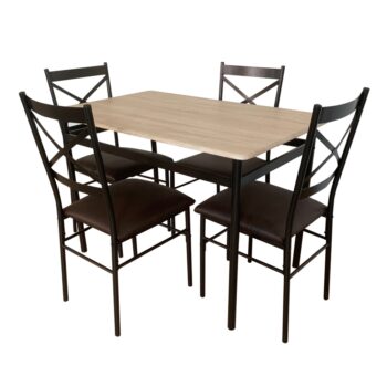Jedálenský set Naren 1+4 v elegantnom prevedení dub sonoma a čierna je ideálnym riešením pre moderné interiéry. Tento set, ktorý pozostáva z jedného stola a štyroch stoličiek, ponúka praktickosť a štýl v jednom. Jeho hranatý tvar a tmavé farebné prevedenie dodávajú miestnosti…