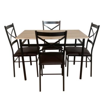Jedálenský set Naren 1+4 v elegantnom prevedení dub sonoma a čierna je ideálnym riešením pre moderné interiéry. Tento set, ktorý pozostáva z jedného stola a štyroch stoličiek, ponúka praktickosť a štýl v jednom. Jeho hranatý tvar a tmavé farebné prevedenie dodávajú miestnosti…