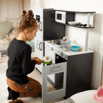KONDELA Natini detská kuchynka svetlosivá / tmavosivá – Obrázok 11