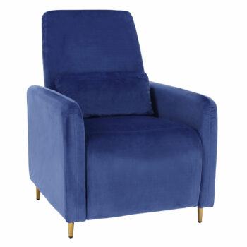<p>Relaxačné kreslo <strong>Nauro</strong> v elegantnej modrej farbe (Velvet) so zlatými detailmi je ideálnym doplnkom pre váš interiér. Toto kreslo od značky <strong>KONDELA</strong> kombinuje moderný vzhľad s praktickými funkciami, ktoré ocení každý milovník pohodlia a štýlu.</p>