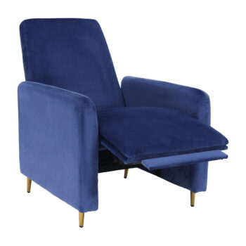 KONDELA Nauro relaxačné kreslo modrá (Velvet) / zlatá - Image 2